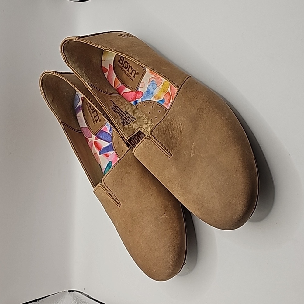 Born Serba Brown Leather Slip On Women’s Shoes Size 10
